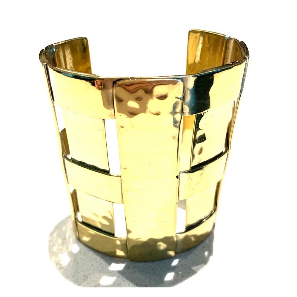 Rustic Cuff Large Gold Metal Cuff